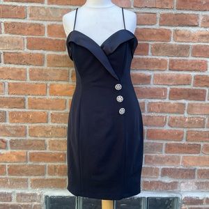Betsy & Adam 90’s Tuxedo Style Cocktail Dress